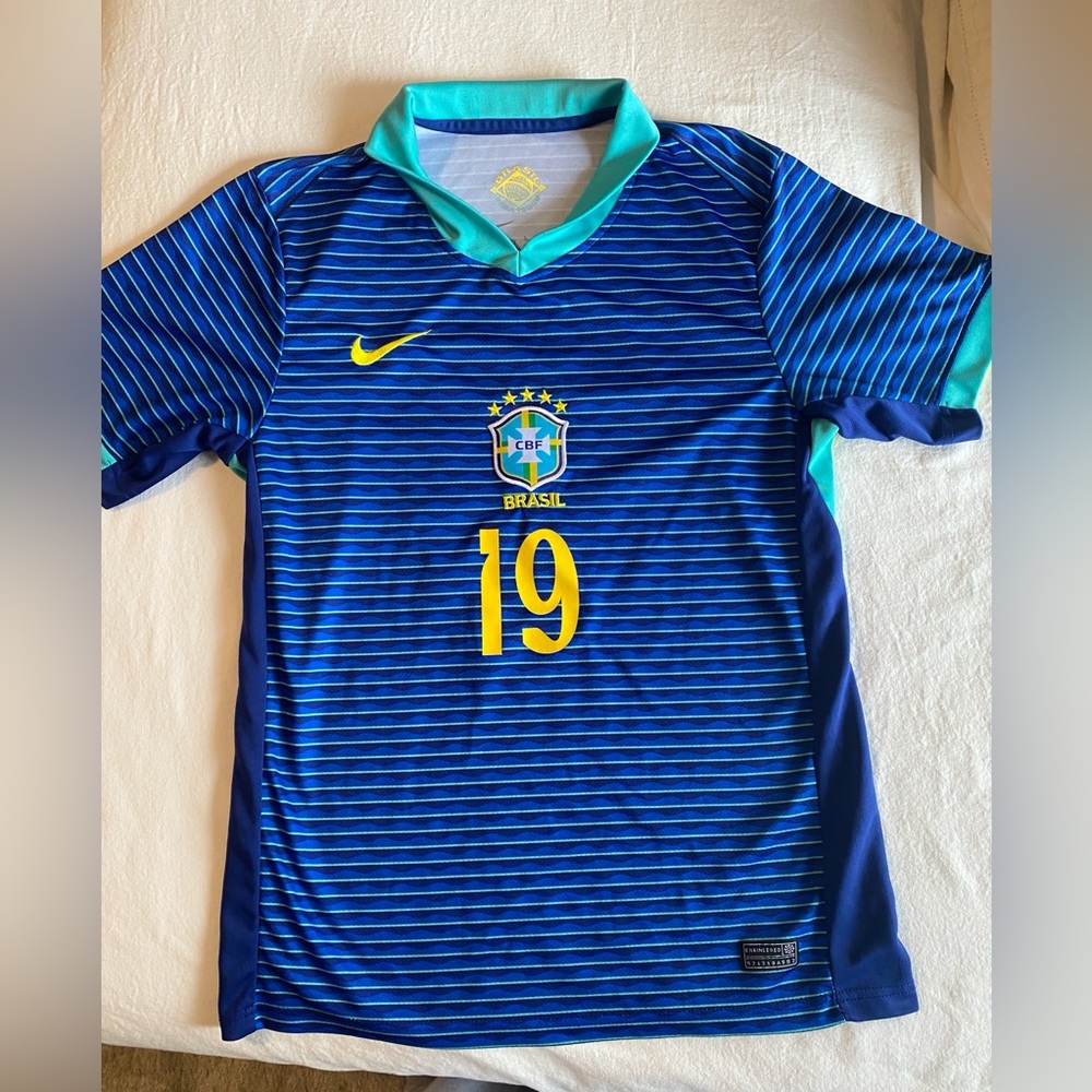 Nike Blue & Teal Brazil National Team Jersey #19